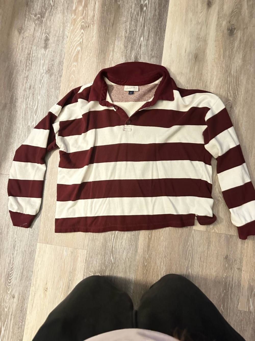 Universal Thread Maroon and Cream Striped Top